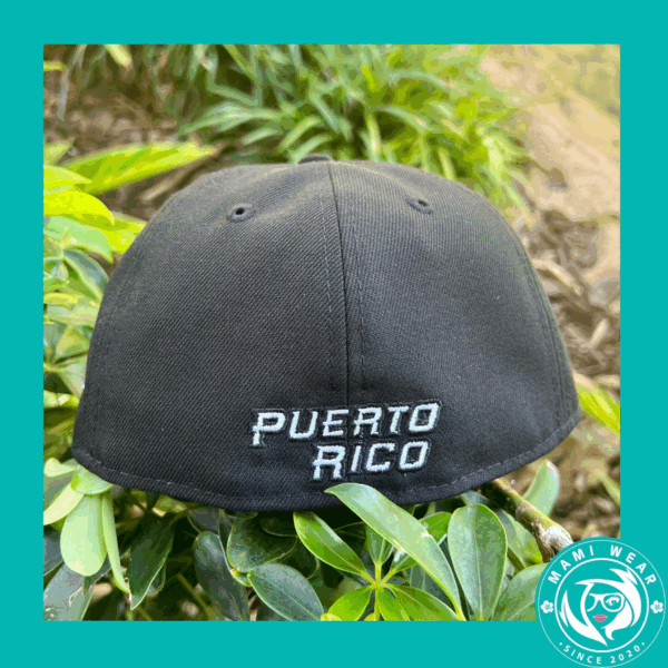 Puerto Rico New Era 2023 WBC Fitted Hat Black + Sticker & Pin - Image 6