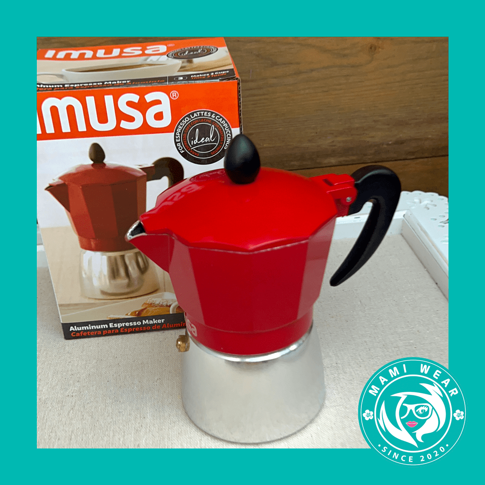IMUSA 6-Cup Aluminum Espresso Maker, Red