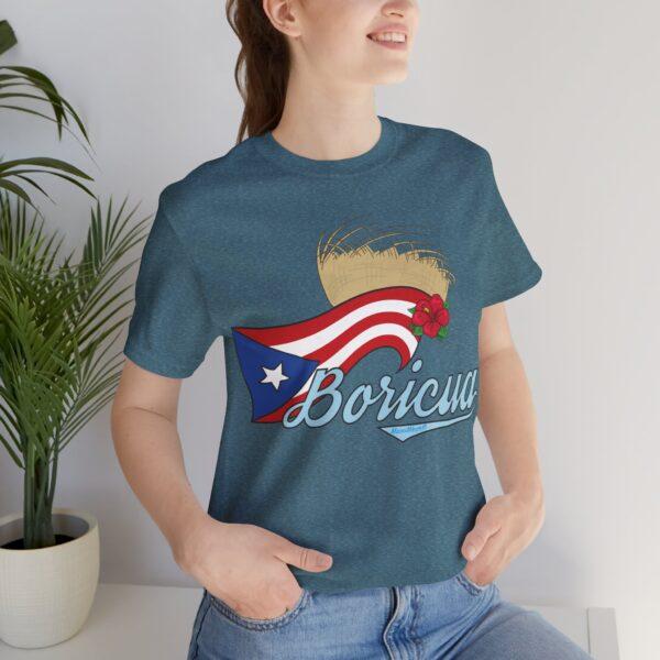 Boricua Pava y Flor de Maga Unisex T-Shirt - Image 9