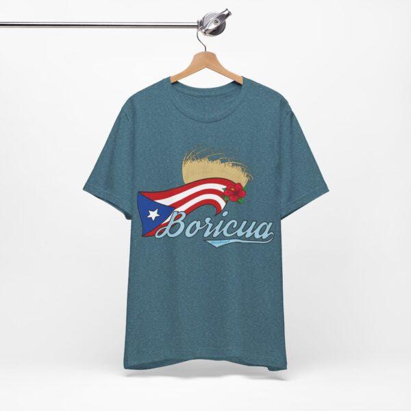 Boricua Pava y Flor de Maga Unisex T-Shirt - Image 8