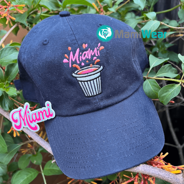 Miami Colada Café Adjustable Dad Hat Navy Blue + Bonus Vinyl Sticker