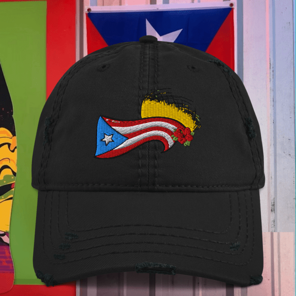 PR Bandera Pava y Flor de Maga Distressed Hat