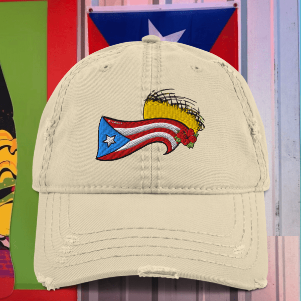 PR Bandera Pava y Flor de Maga Distressed Hat - Image 7