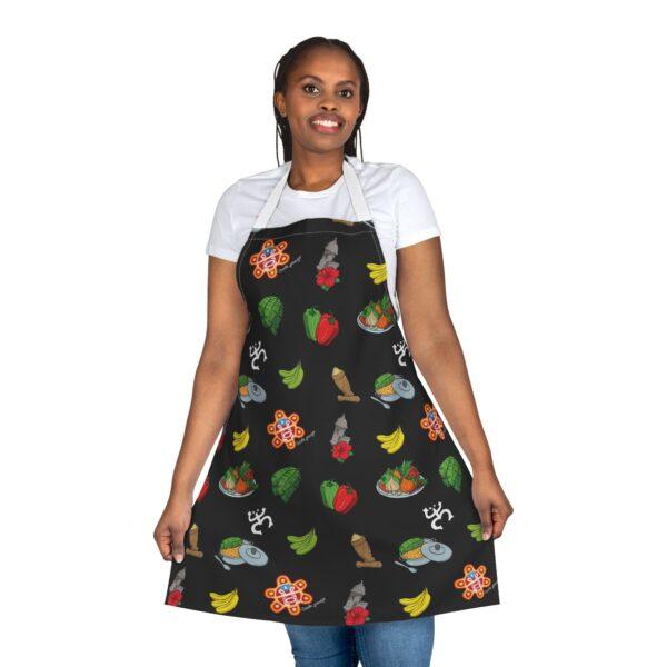 Criollo Grindz© – Criollo Raíces Apron Black Background - Image 8
