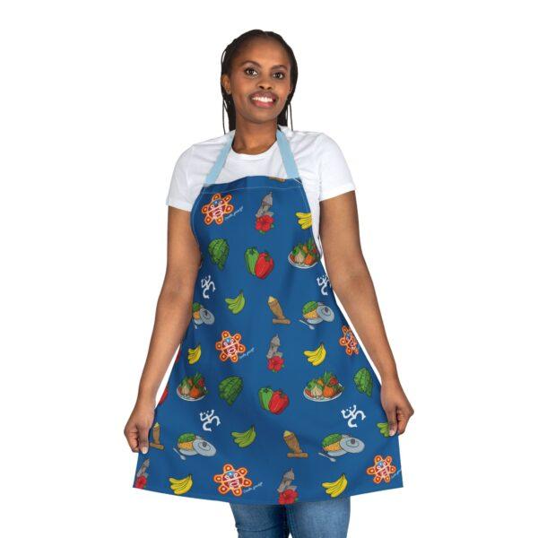 Criollo Grindz© – Criollo Raíces Apron Blue Background - Image 12