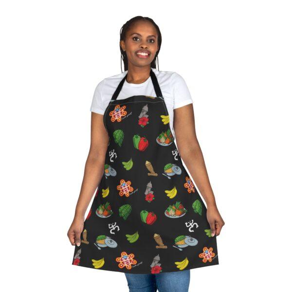 Criollo Grindz© – Criollo Raíces Apron Black Background - Image 16