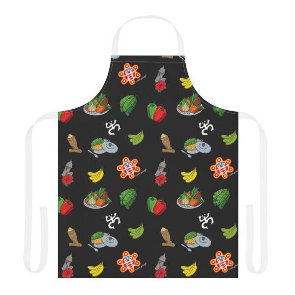 Criollo Grindz© – Criollo Raíces Apron Black Background - Image 5