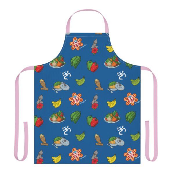 Criollo Grindz© – Criollo Raíces Apron Blue Background - Image 17