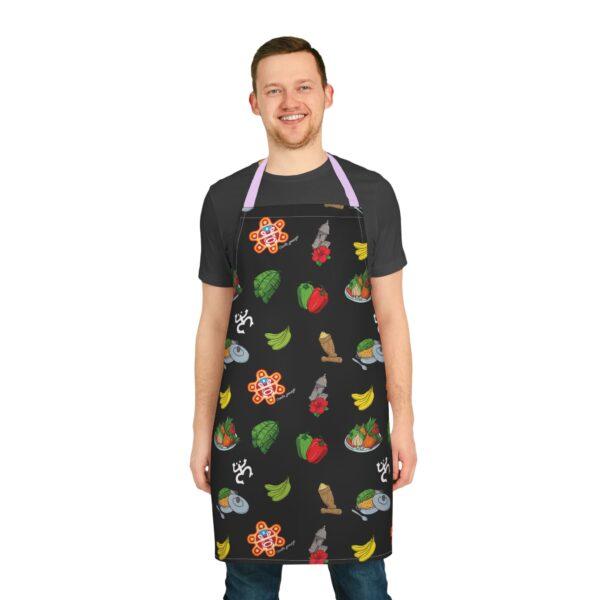 Criollo Grindz© – Criollo Raíces Apron Black Background - Image 18