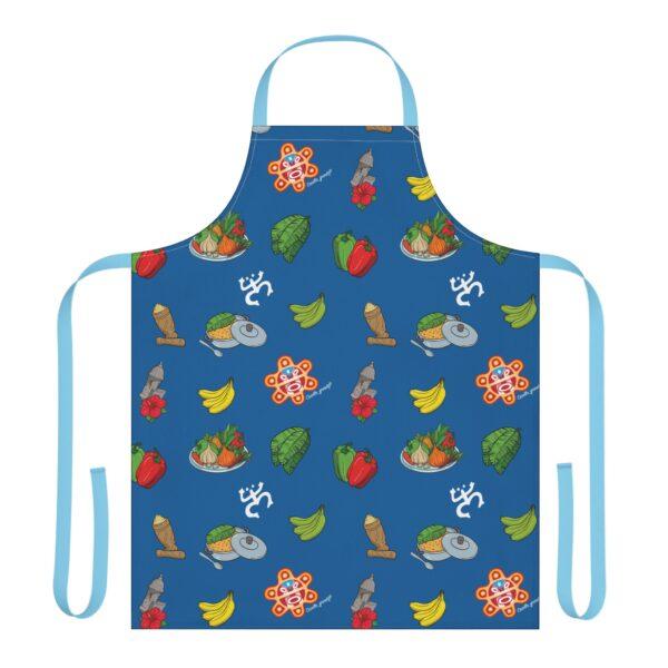 Criollo Grindz© – Criollo Raíces Apron Blue Background - Image 9
