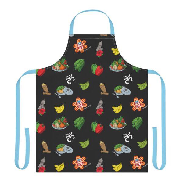 Criollo Grindz© – Criollo Raíces Apron Black Background - Image 9