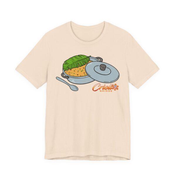 Criollo Grindz© – Arroz con Gandules en Caldero y Hoja de Plátano Unisex T-shirt - Image 5