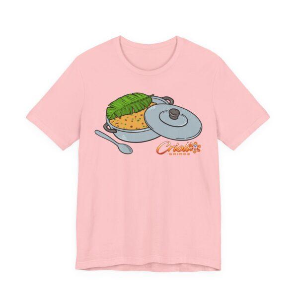 Criollo Grindz© – Arroz con Gandules en Caldero y Hoja de Plátano Unisex T-shirt - Image 10