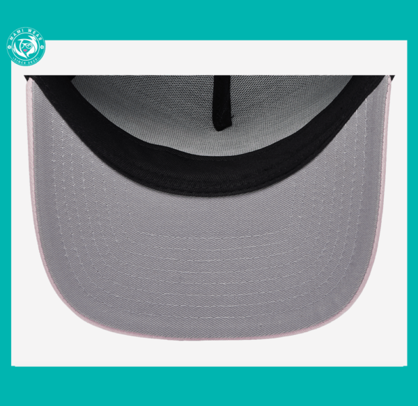 New Era Puerto Rico 9FORTY A-Frame Adjustable Hat Amapola Flower Black Pink + Sticker & Pin - Image 6